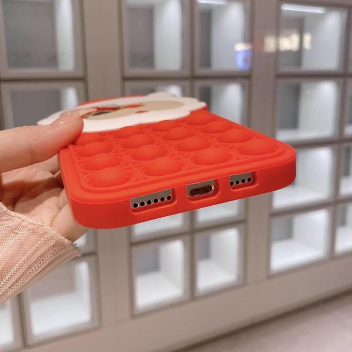 OEM - iPhone 11 Pro Mobilskal Silikon Santa Claus Pop It - Röd