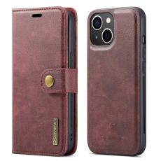DG.MING - DG.MING iPhone 14 Plus Pl&aring;nboksfodral i &Auml;kta l&auml;derMagnetisk R&ouml;d
