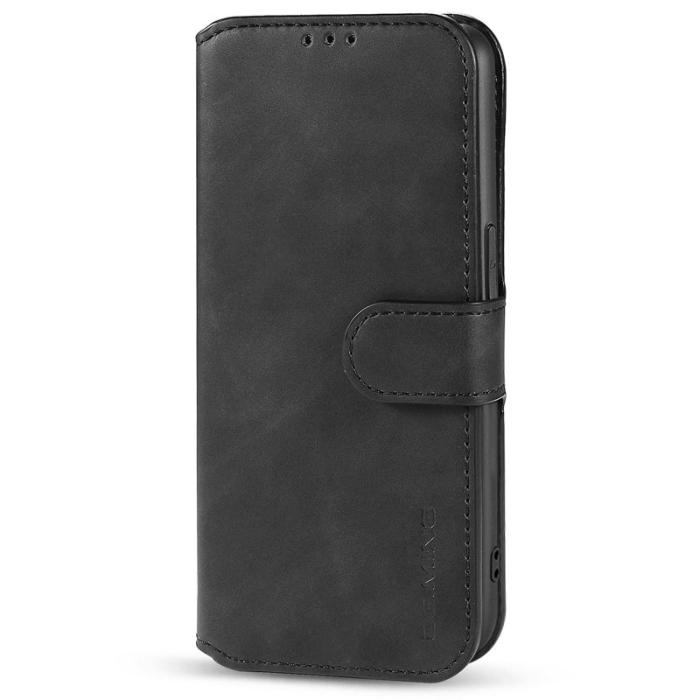 DG.MING - DG.MING iPhone 14 Plus Plånboksfodral Anti-scratch Konstläder Svart