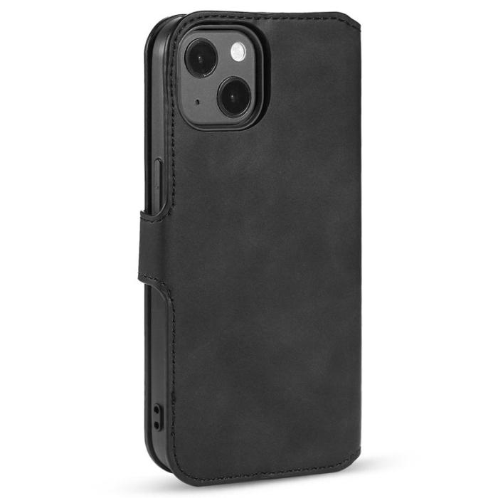 DG.MING - DG.MING iPhone 14 Plus Plånboksfodral Anti-scratch Konstläder Svart