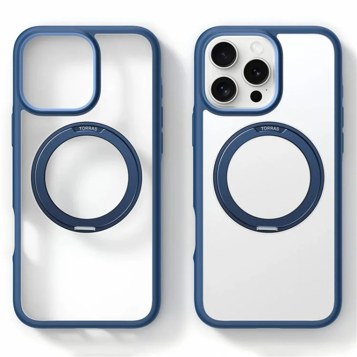 Torras - Torras iPhone 16 Pro Mobilskal Magsafe Ostand R Fusion - Marinblå