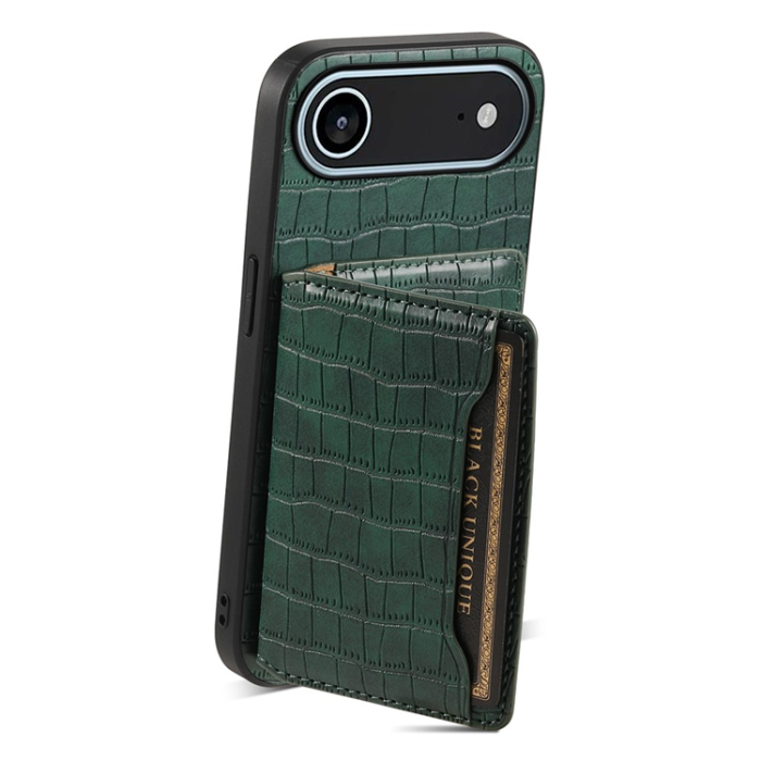 A-One Brand - iPhone 17 Air Mobilskal Korthållare Crocodile - Grön