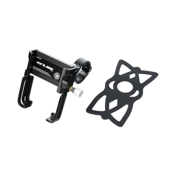 Gub - GUB Aluminium Cykel Mobilhållare P10 + Silicone Bandage - Svart