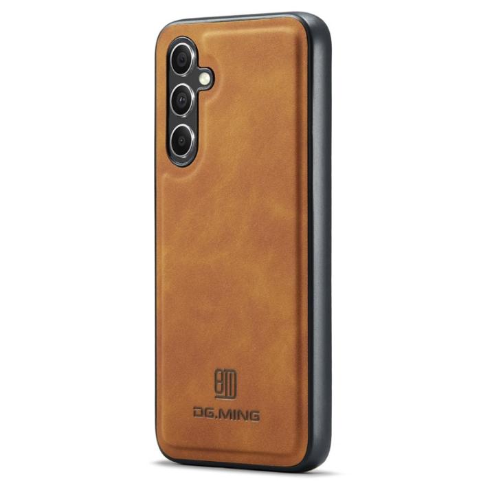 DG.MING - DG.MING Mobilskal till Samsung Galaxy S24 FE PU Läder Hybrid - Brun