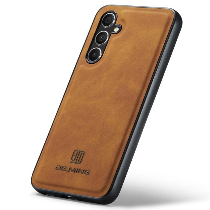 DG.MING - DG.MING Mobilskal till Samsung Galaxy S24 FE PU Läder Hybrid - Brun