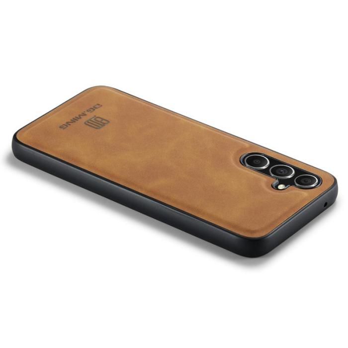 DG.MING - DG.MING Mobilskal till Samsung Galaxy S24 FE PU Läder Hybrid - Brun