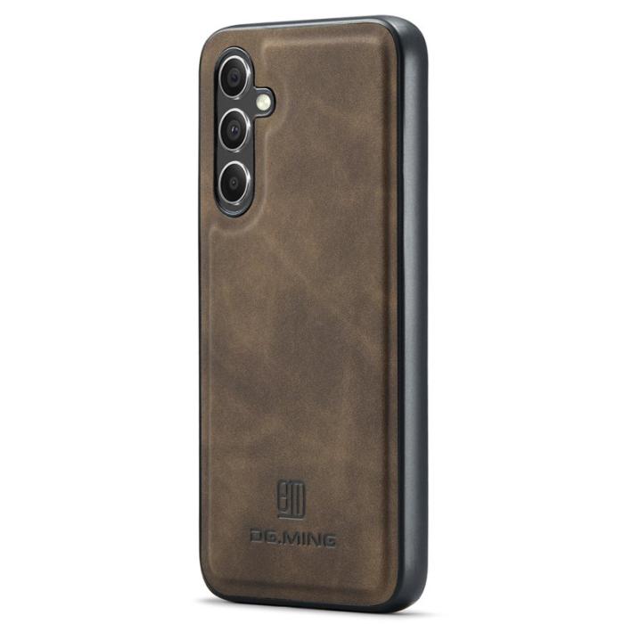 DG.MING - DG.MING Mobilskal till Samsung Galaxy S24 FE PU Läder Hybrid - Brun