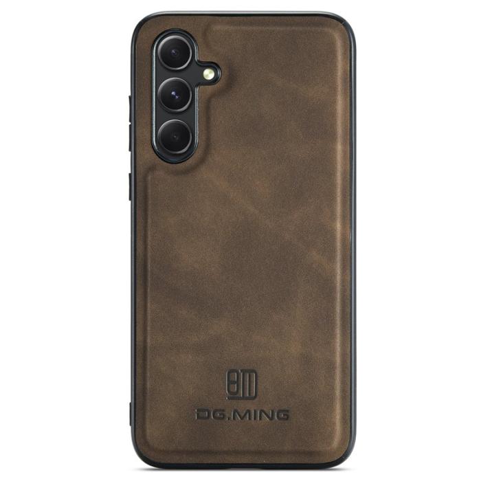 DG.MING - DG.MING Mobilskal till Samsung Galaxy S24 FE PU Läder Hybrid - Brun