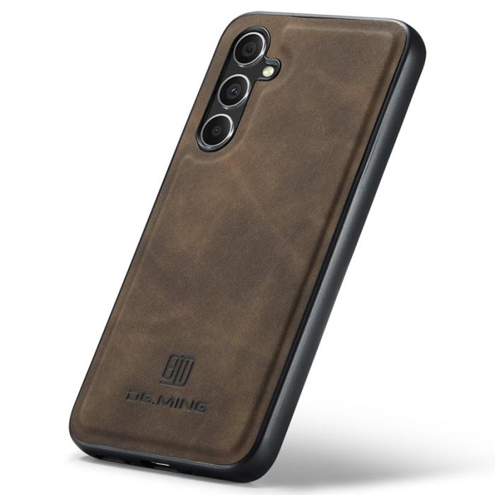 DG.MING - DG.MING Mobilskal till Samsung Galaxy S24 FE PU Läder Hybrid - Brun