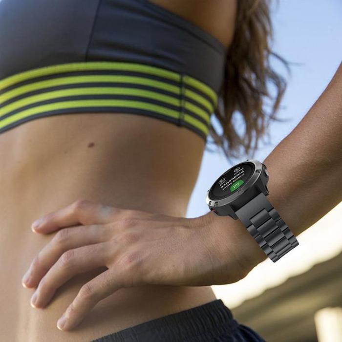 Tech-Protect - Stainless Armband Garmin Fenix 7X - Svart