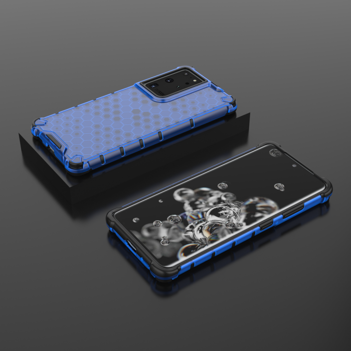 OEM - Galaxy S22 Ultra Skal Honeycomb Armored - Blå