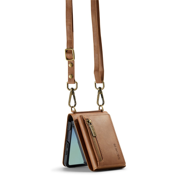 DG.MING - DG.MING Galaxy Z Flip 7 Mobilskal RFID Blocking M5 - Brun