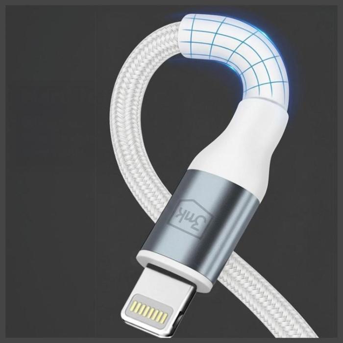 3MK - 3MK USB-C till Lightning 20W kabel 9V/2A 1m N-SERIES Hyper - Vit