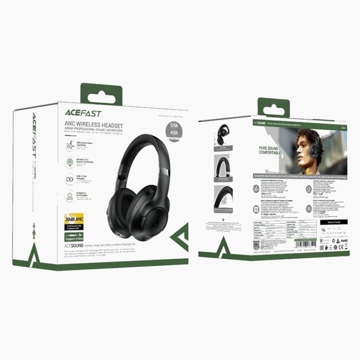 Acefast - Acefast H4 ANC Over-Ear Hörlurar Trådlösa Bluetooth 5.3 IPX4