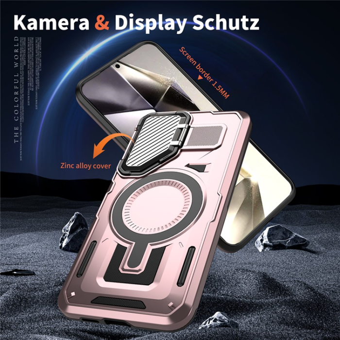 A-One Brand - Galaxy S25/S24 Mobilskal MagSafe Kickstand - Roséguld