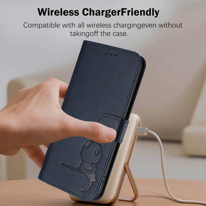 A-One Brand - OnePlus 15 Konstläder Plånboksfodral Panda Imprint RFID-Skydd