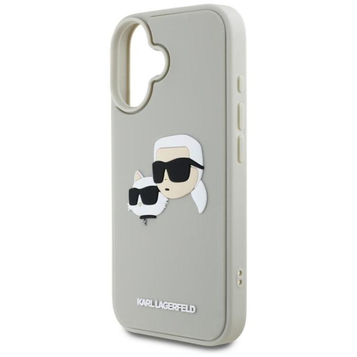 KARL LAGERFELD - Karl Lagerfeld iPhone 16 Mobilskal 3D Rubber Double Heads - Beige