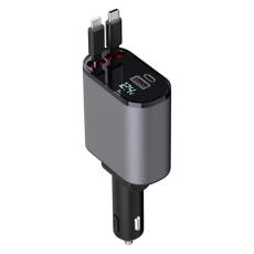 OEM - Billaddare 100W Snabbladdningsadapter med Indragbara Typ-C-Kablar X16