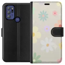 Gustaf - Pl&aring;nboksfodral till Motorola Moto G60S med fejdande blommor
