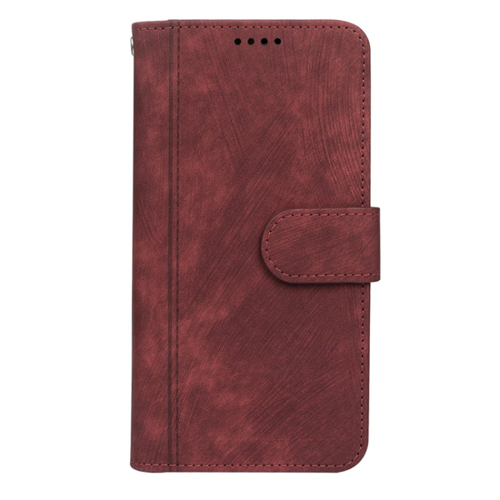 A-One Brand - iPhone 17 Air Plånboksfodral Line Pattern Läder - Röd