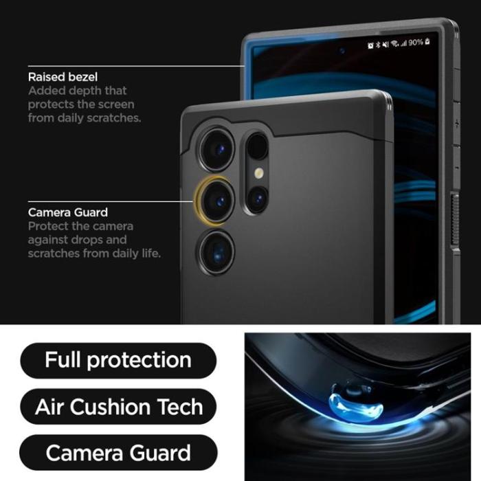 Spigen - Spigen Galaxy S24 Ultra Mobilskal Tough Armor - Svart