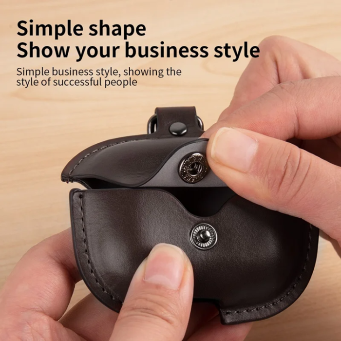 A-One Brand - Airpods Pro 3 Skal Business Läder + PC - Svart