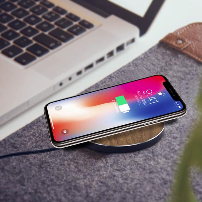 UTGATT5 - Fast Charge Trådlös QI-laddare i Trä - Brun