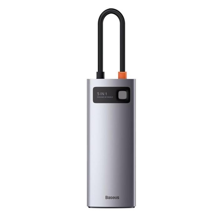 BASEUS - Baseus 5in1 Multifunktionell HUB USB-C 100 W - Grå