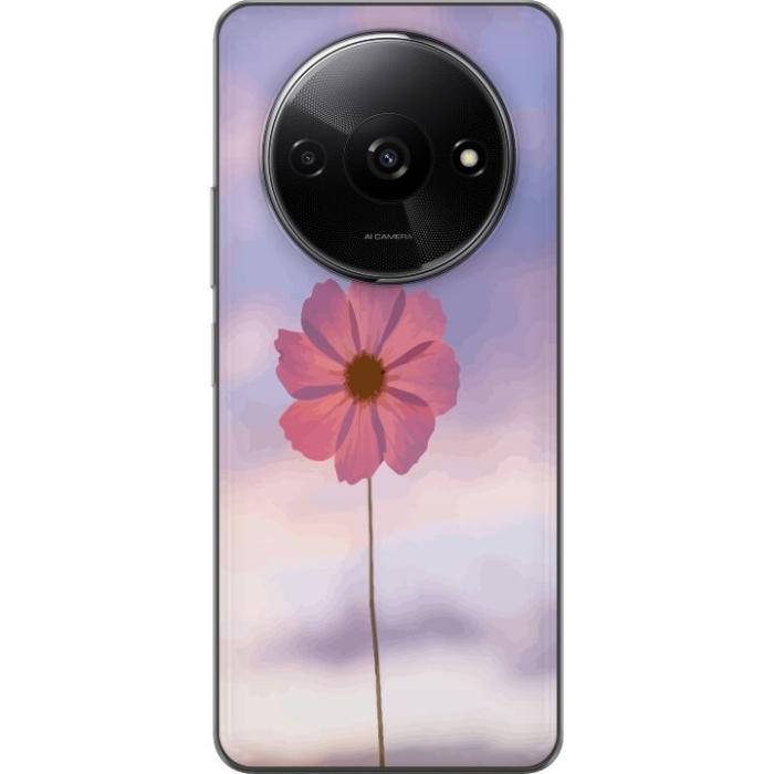 iSecrets - Genomskinligt Skal kompatibel med Xiaomi Redmi A3 med Rosa blomma
