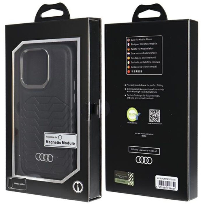 Audi - Audi iPhone 13/13 Pro Mobilskal Magsafe Synthetic Läder - Svart
