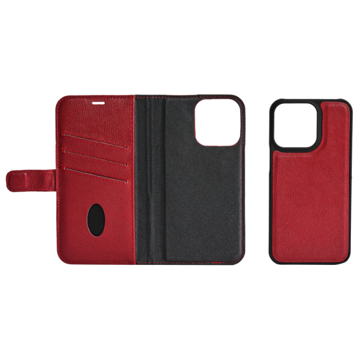 UTGATT1 - Essentials iPhone 13 Pro Max Plånboksfodral Äkta Läder Detachable