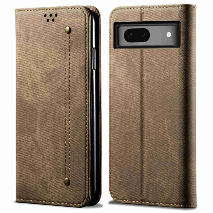 Taltech - Google Pixel 7A Plånboksfodral Texturerat - Brun