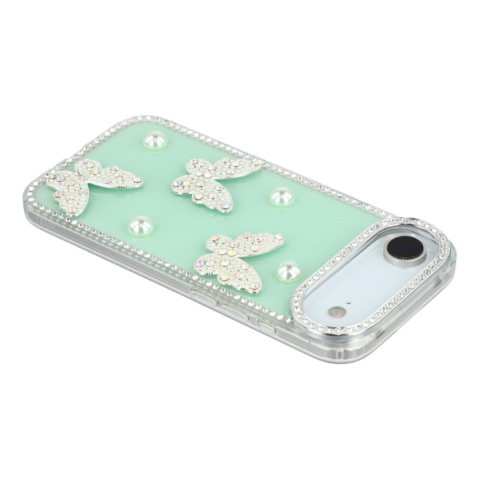 A-One Brand - iPhone Air Mobilskal Rhinestone Edge Pearl Butterfly