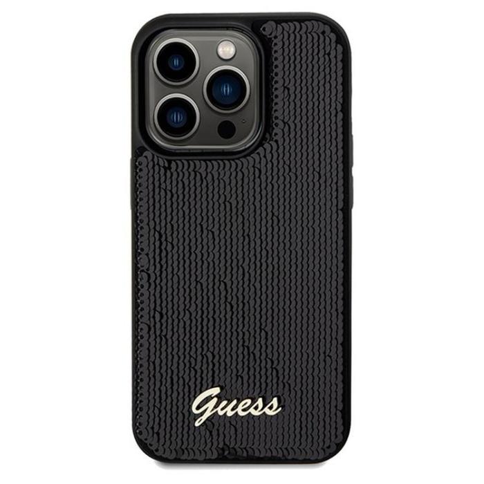 Guess - Guess iPhone 14 Pro Mobilskal Disco Script Metal - Svart