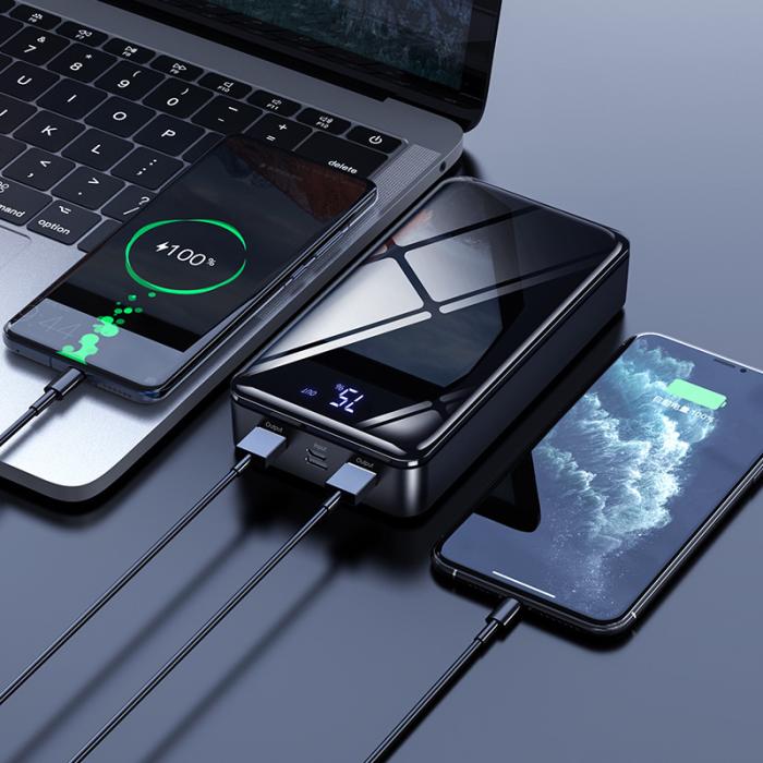 Borofone - Borofone Powerbank 30000 mAH LED - Svart
