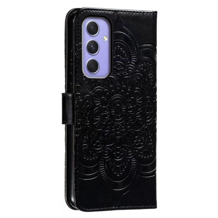 OEM - Samsung Galaxy S26 Plånboksfodral Konstläder Mandala Tryck - Svart
