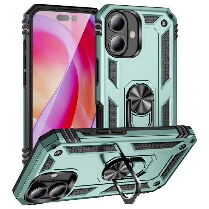 A-One Brand - iPhone 16 Plus Mobilskal med Kickstand - Svartgrön