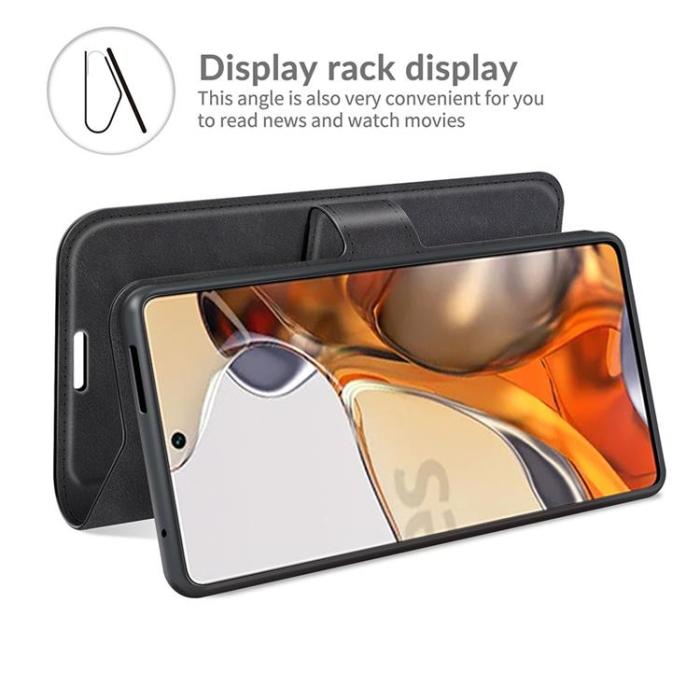 A-One Brand - Folio Flip Läder Fodral Xiaomi 11T / 11T Pro - Svart