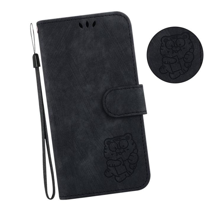 OEM - Samsung Galaxy S26, S26 Pro Plånboksfodral Tigertryck Konstläder Stötsäker Svart