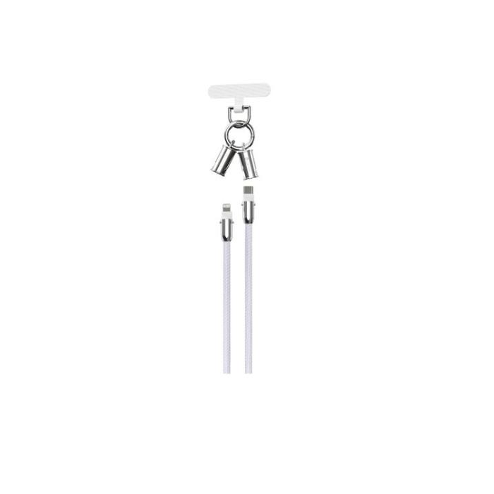 Devia - Devia 2in1 USB-C till Lightning Kabel 27W 0.3m Lanyard - Lila