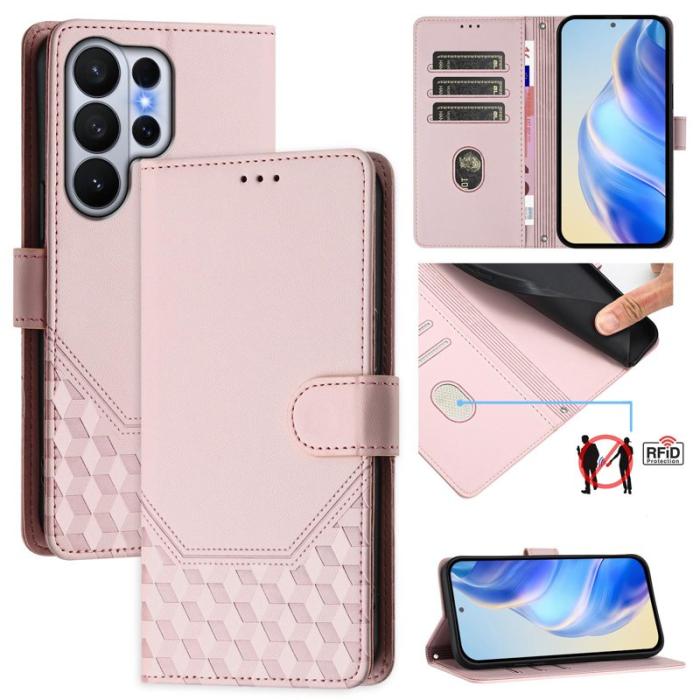 OEM - Mobilskal till Samsung Galaxy S26 Ultra Impränerad Honungskaka KonstLäder - Rosa
