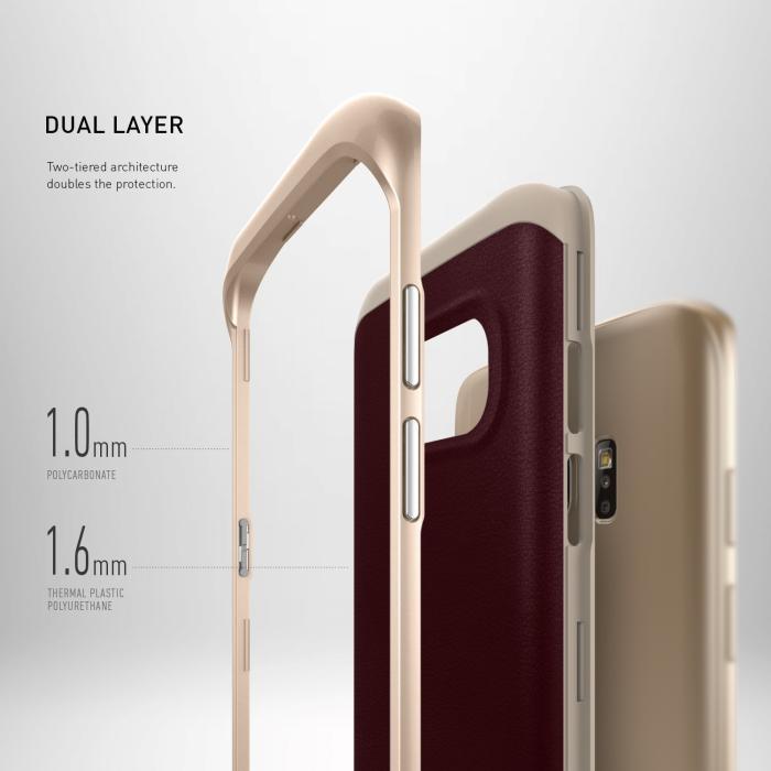 UTGATT5 - Caseology Envoy Äkta Läder Skal till Samsung Galaxy S7 Edge - VinRöd
