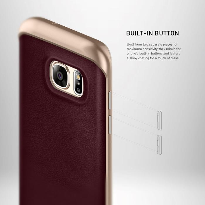 UTGATT5 - Caseology Envoy Äkta Läder Skal till Samsung Galaxy S7 Edge - VinRöd