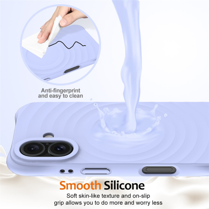 A-One Brand - iPhone 17 Mobilskal MagSafe Silikon Ripple Liquid - Lila