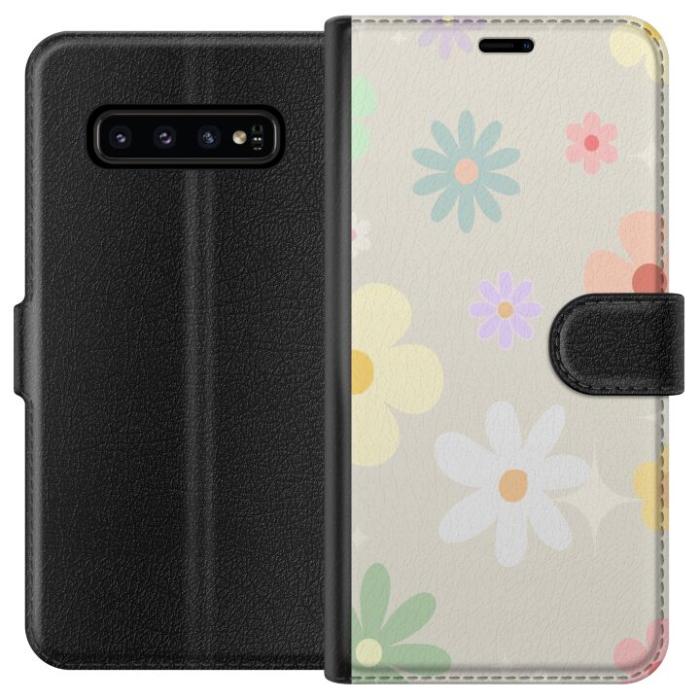 iSecrets - Plånboksfodral till Samsung Galaxy S10 med fejdande blommor