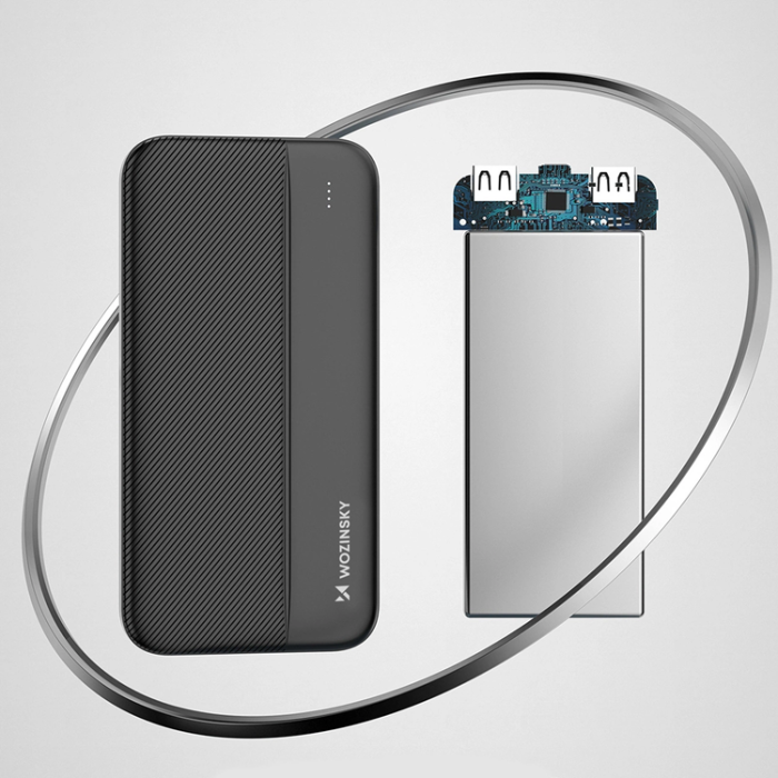 Wozinsky - Wozinsky Powerbank 10000mAh Li-Po 2xUSB-A - Svart