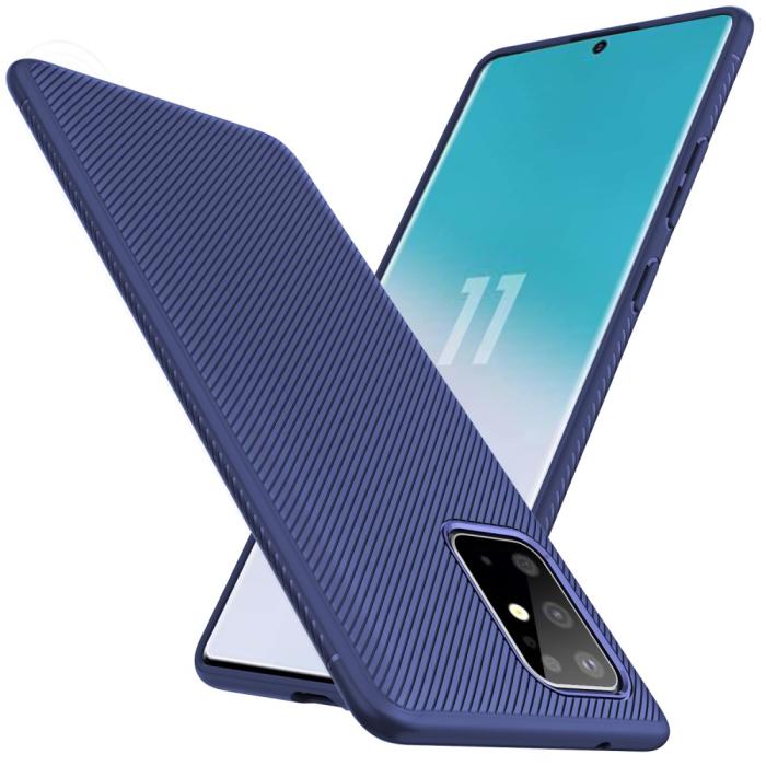 A-One Brand - Twill Texture Flexicase Skal till Samsung Galaxy S20 Plus - Blå