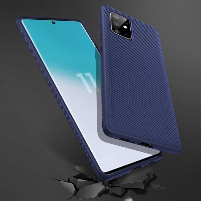 A-One Brand - Twill Texture Flexicase Skal till Samsung Galaxy S20 Plus - Blå