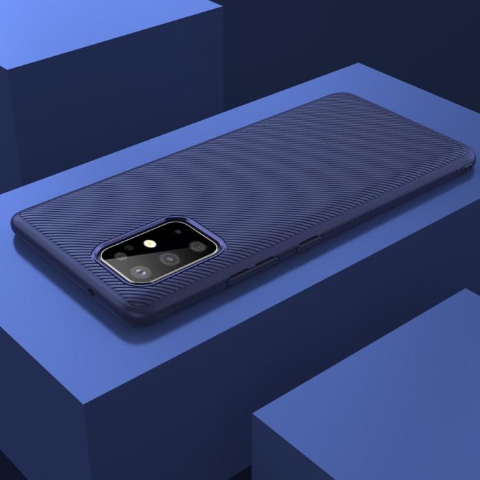 A-One Brand - Twill Texture Flexicase Skal till Samsung Galaxy S20 Plus - Blå