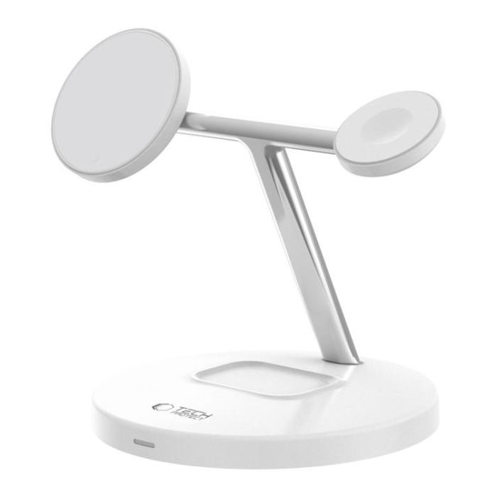 Tech-Protect - Tech-Protect 3-in-1 Trådlös Laddare Magsafe iPhone, Apple Watch, AirPods - Vit